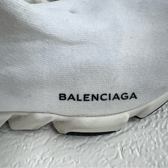 Authentic Balenciaga white speed sneakers size 8 - Picture 1 of 4